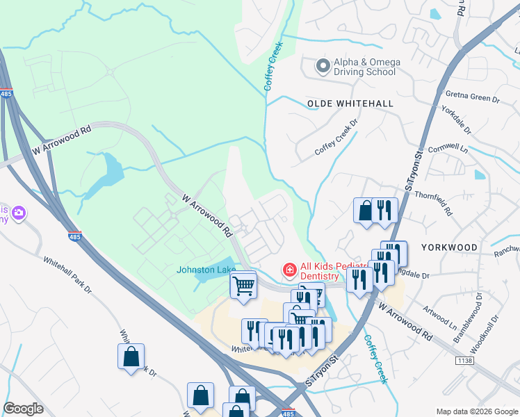 map of restaurants, bars, coffee shops, grocery stores, and more near in Charlotte