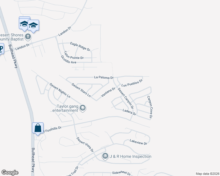 map of restaurants, bars, coffee shops, grocery stores, and more near 2852 Ventana Drive in Bullhead City