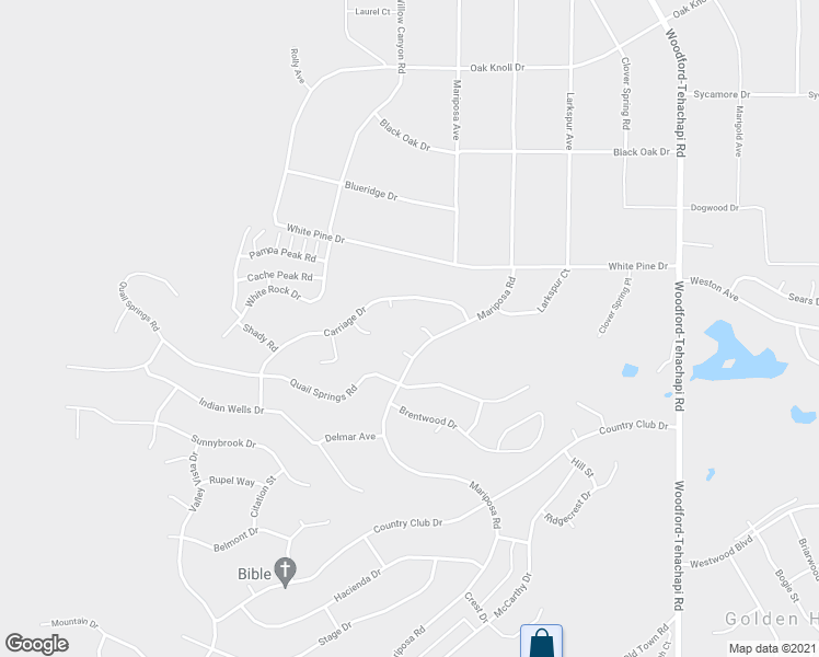 map of restaurants, bars, coffee shops, grocery stores, and more near 21108 Oakmount Court in Tehachapi