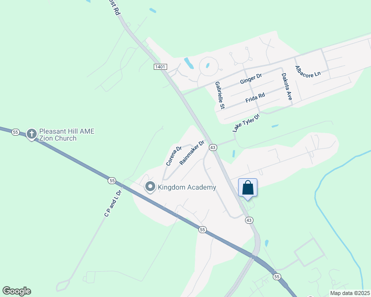 map of restaurants, bars, coffee shops, grocery stores, and more near 4713 Corena Drive in New Bern