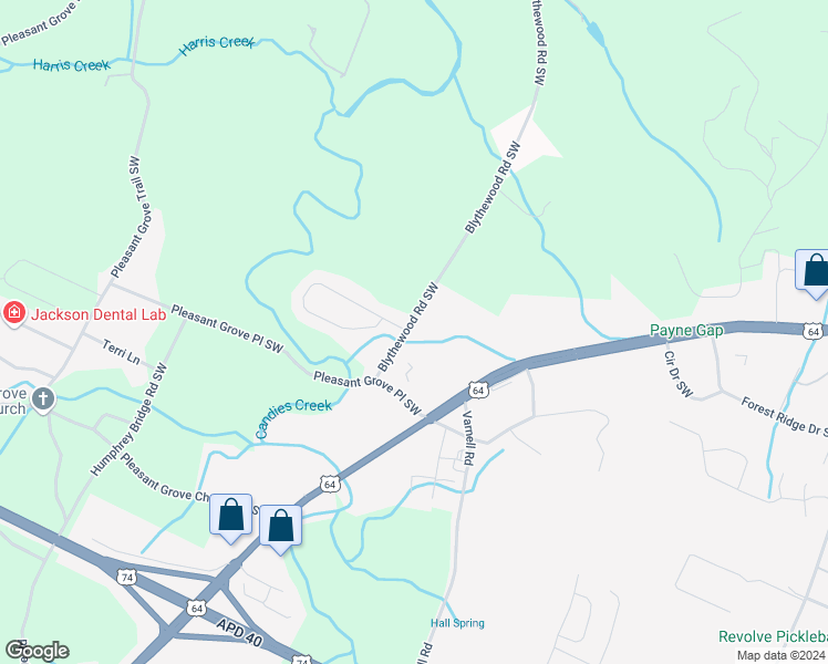 map of restaurants, bars, coffee shops, grocery stores, and more near 869 Blythewood Road Southwest in Cleveland