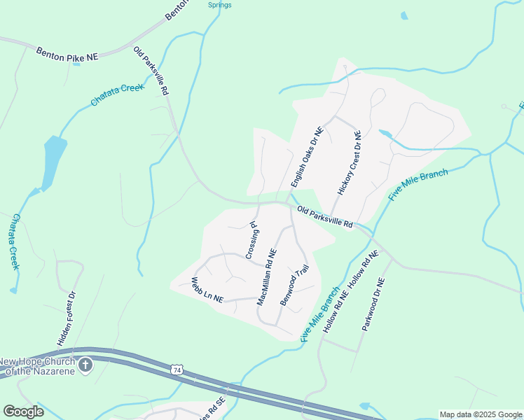 map of restaurants, bars, coffee shops, grocery stores, and more near 518 Old Parksville Road Northeast in Cleveland