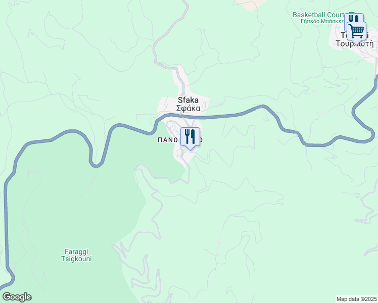 map of restaurants, bars, coffee shops, grocery stores, and more near in Sfaka