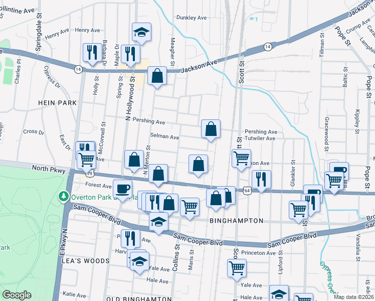 map of restaurants, bars, coffee shops, grocery stores, and more near 2617 Tutwiler Avenue in Memphis