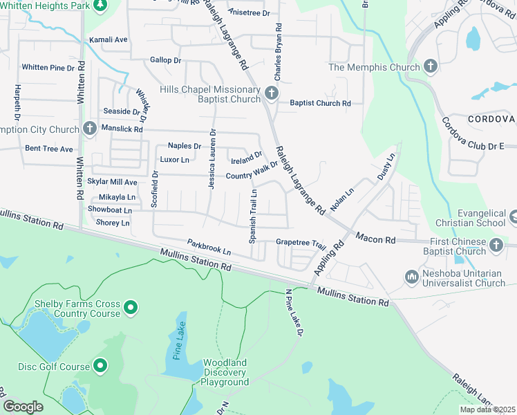 map of restaurants, bars, coffee shops, grocery stores, and more near 998 Spanish Trail Lane in Shelby County