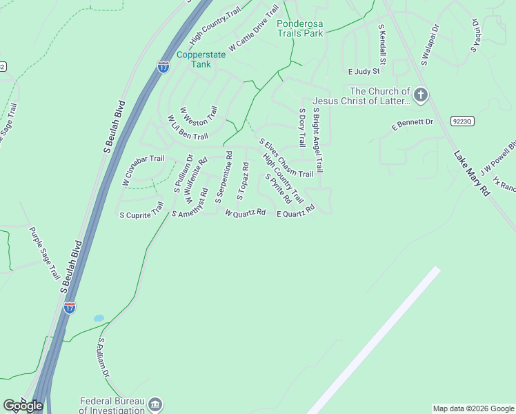 map of restaurants, bars, coffee shops, grocery stores, and more near 32 West Quartz Road in Flagstaff