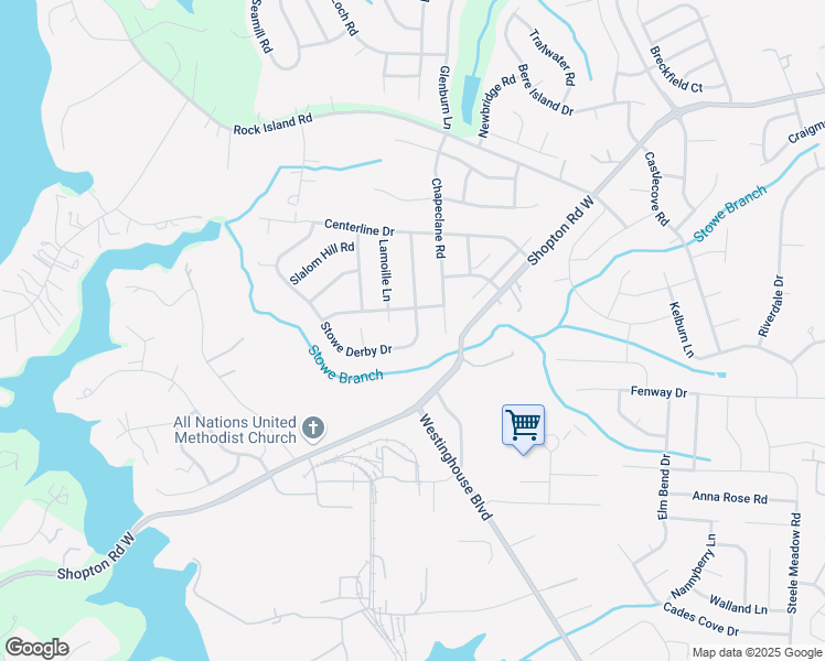 map of restaurants, bars, coffee shops, grocery stores, and more near 5018 Stowe Derby Drive in Charlotte