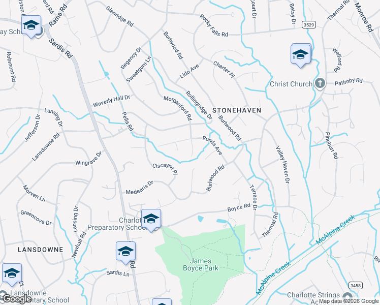 map of restaurants, bars, coffee shops, grocery stores, and more near 7019 Red Lion Road in Charlotte