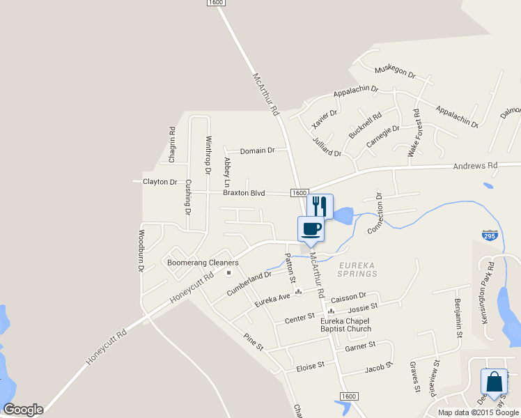 map of restaurants, bars, coffee shops, grocery stores, and more near 1798 Nova Glen Dr in Fayetteville