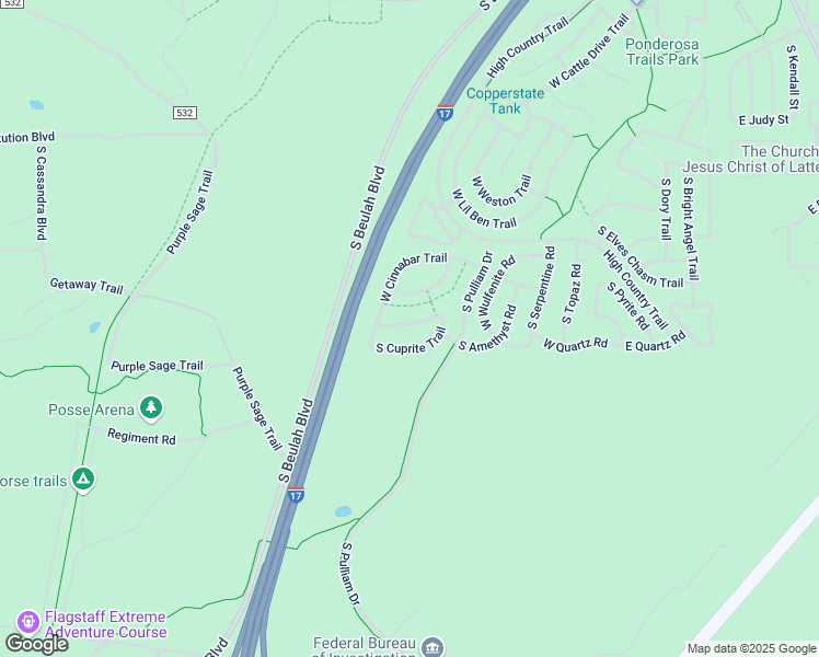 map of restaurants, bars, coffee shops, grocery stores, and more near 529 West Nugget Trail in Flagstaff