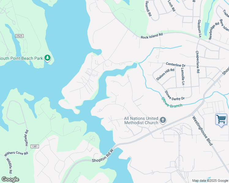 map of restaurants, bars, coffee shops, grocery stores, and more near 11511 Lands End Road in Charlotte