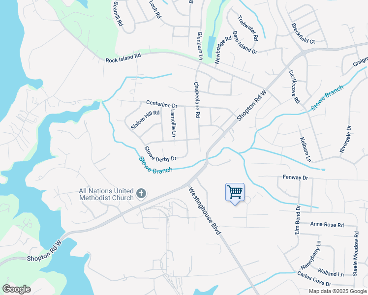 map of restaurants, bars, coffee shops, grocery stores, and more near 5018 Stowe Derby Drive in Charlotte