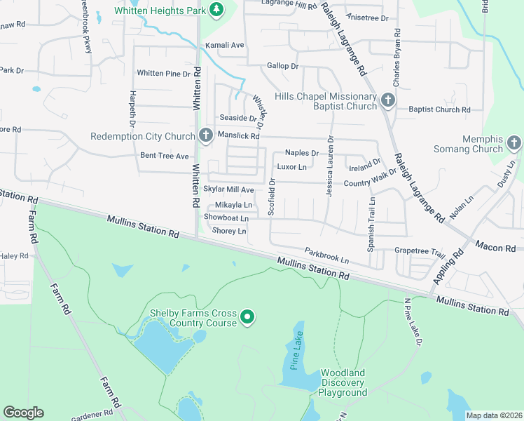 map of restaurants, bars, coffee shops, grocery stores, and more near 6882 Showboat Lane in Shelby County