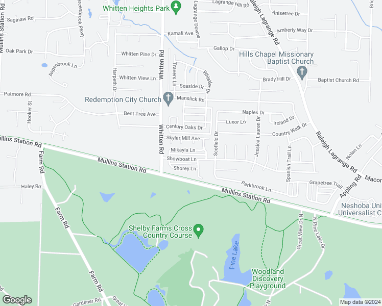 map of restaurants, bars, coffee shops, grocery stores, and more near 6851 Mikayla Lane in Shelby County