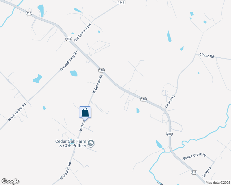 map of restaurants, bars, coffee shops, grocery stores, and more near 1303 North Carolina 218 in Indian Trail