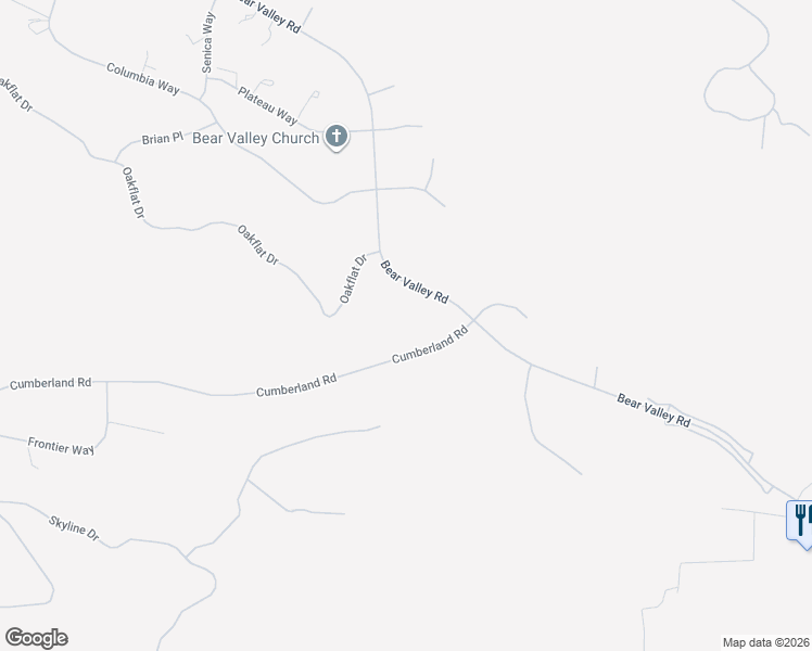 map of restaurants, bars, coffee shops, grocery stores, and more near 26001 Cumberland Road in Tehachapi