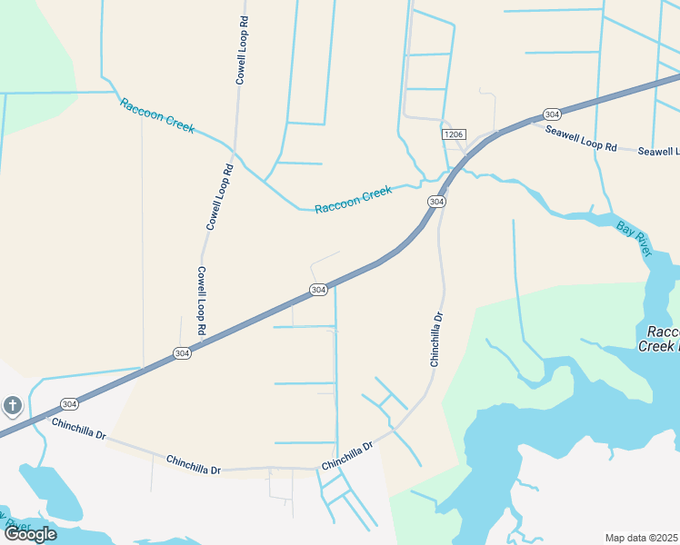map of restaurants, bars, coffee shops, grocery stores, and more near 1599 North Carolina 304 in Bayboro