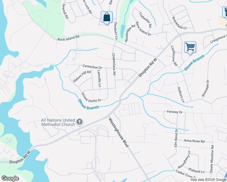 map of restaurants, bars, coffee shops, grocery stores, and more near 11519 Chapeclane Road in Charlotte