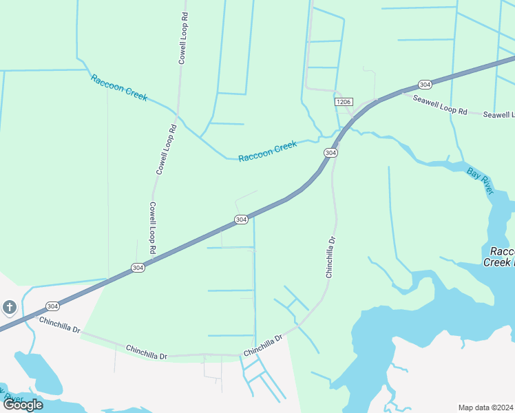 map of restaurants, bars, coffee shops, grocery stores, and more near 1599 North Carolina 304 in Bayboro