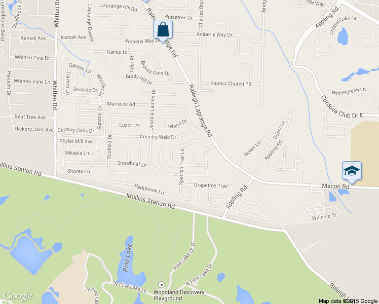 map of restaurants, bars, coffee shops, grocery stores, and more near 1015 Puddin Cove in Cordova