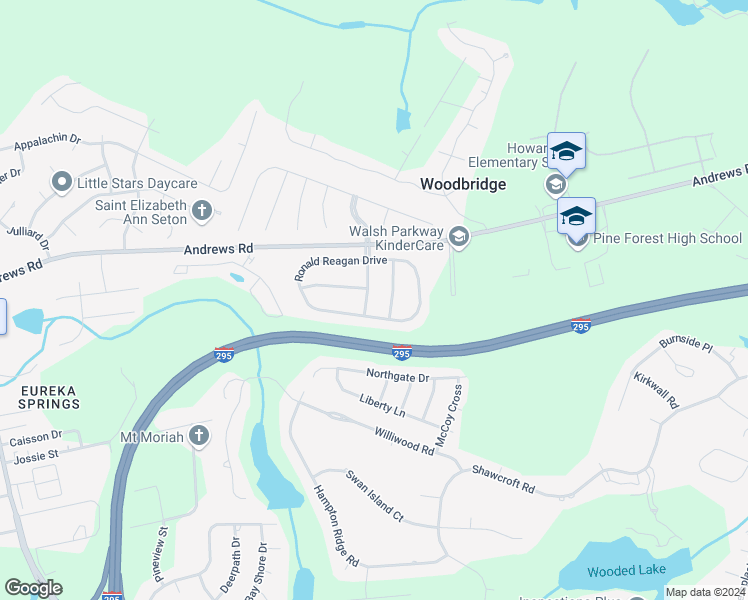 map of restaurants, bars, coffee shops, grocery stores, and more near 3412 Park Hill Drive in Fayetteville