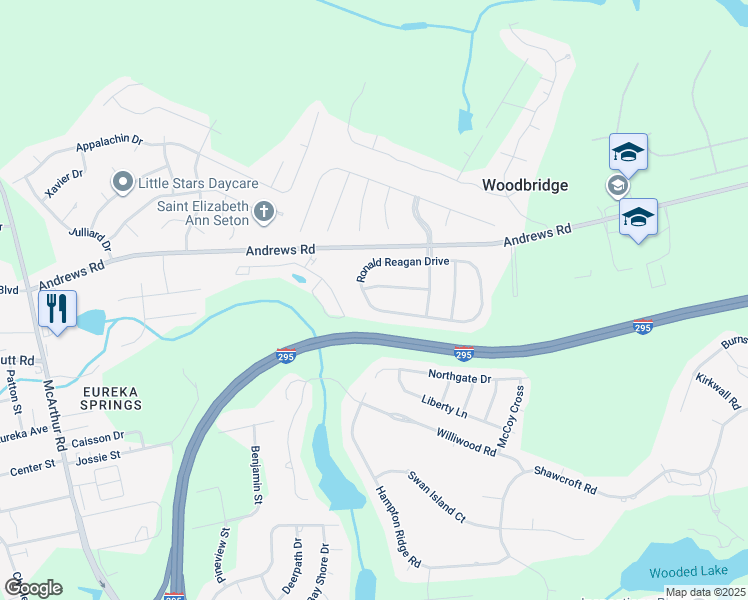 map of restaurants, bars, coffee shops, grocery stores, and more near 915 Ronald Reagan Drive in Fayetteville