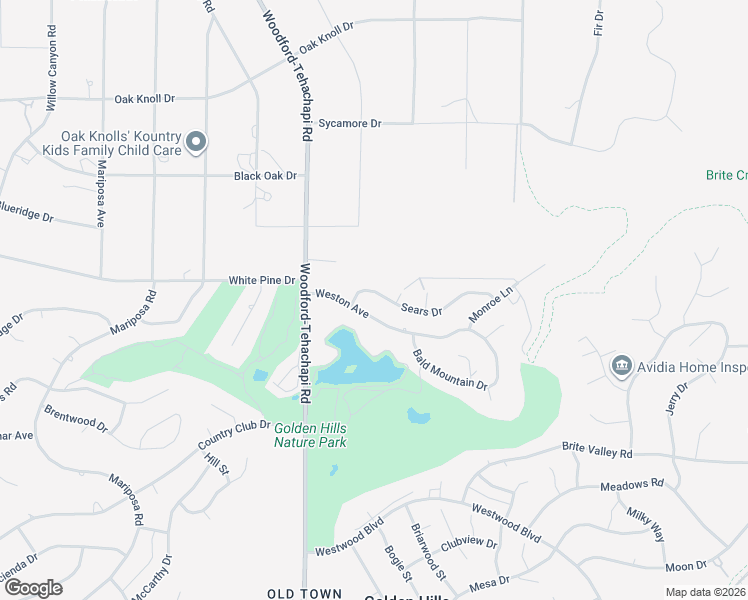map of restaurants, bars, coffee shops, grocery stores, and more near 20316 Weston Avenue in Tehachapi