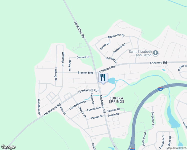 map of restaurants, bars, coffee shops, grocery stores, and more near 1653 McArthur Road in Fayetteville