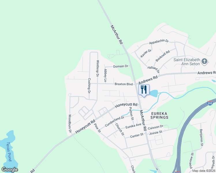 map of restaurants, bars, coffee shops, grocery stores, and more near Kittrell Road in Fayetteville