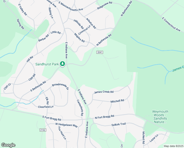 map of restaurants, bars, coffee shops, grocery stores, and more near 295 North Bethesda Road in Southern Pines