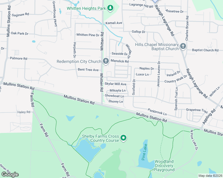 map of restaurants, bars, coffee shops, grocery stores, and more near 6838 Showboat Lane in Shelby County