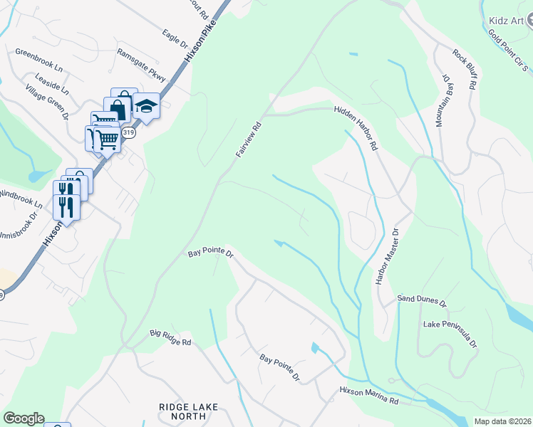 map of restaurants, bars, coffee shops, grocery stores, and more near 2530 Folkner Road in Hamilton County