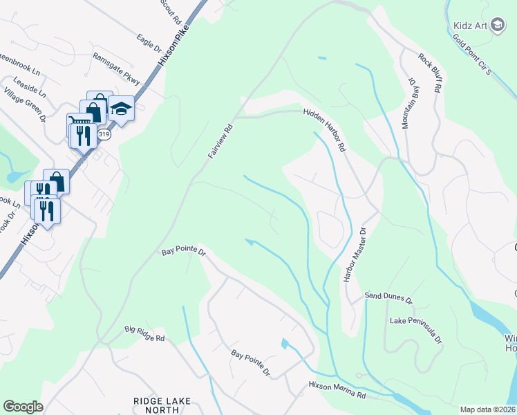 map of restaurants, bars, coffee shops, grocery stores, and more near 2535 Folkner Road in Hamilton County