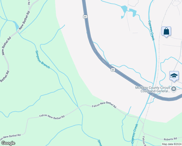 map of restaurants, bars, coffee shops, grocery stores, and more near in Selmer