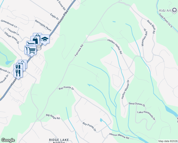 map of restaurants, bars, coffee shops, grocery stores, and more near 2530 Folkner Road in Hamilton County