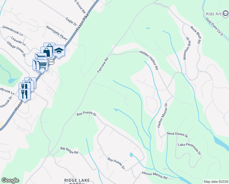 map of restaurants, bars, coffee shops, grocery stores, and more near 2530 Folkner Road in Hamilton County