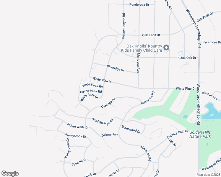 map of restaurants, bars, coffee shops, grocery stores, and more near 21244 White Pine Drive in Tehachapi