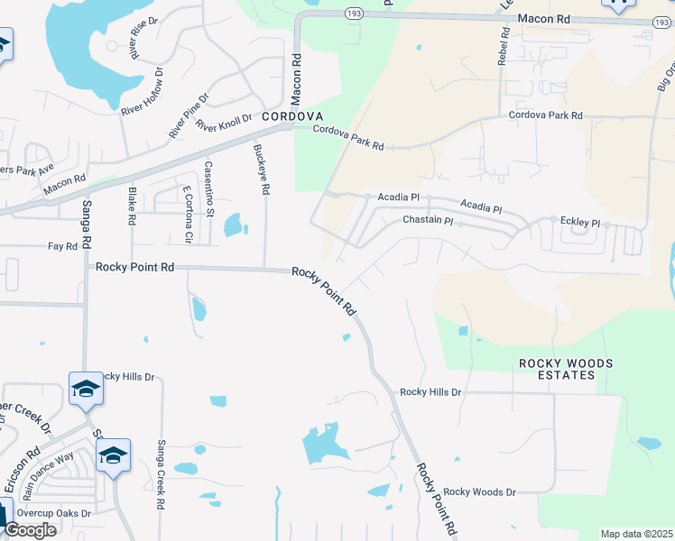 map of restaurants, bars, coffee shops, grocery stores, and more near 1055 Averett Cove in Shelby County