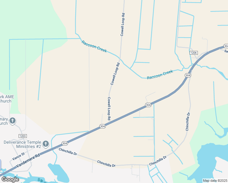 map of restaurants, bars, coffee shops, grocery stores, and more near 232 Cowell Loop Road in Bayboro