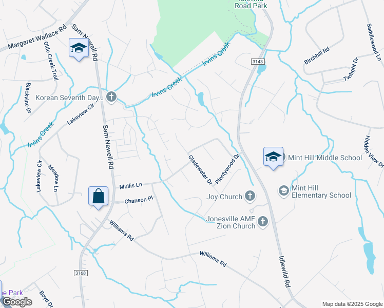 map of restaurants, bars, coffee shops, grocery stores, and more near 11100 Hallmark Drive in Matthews