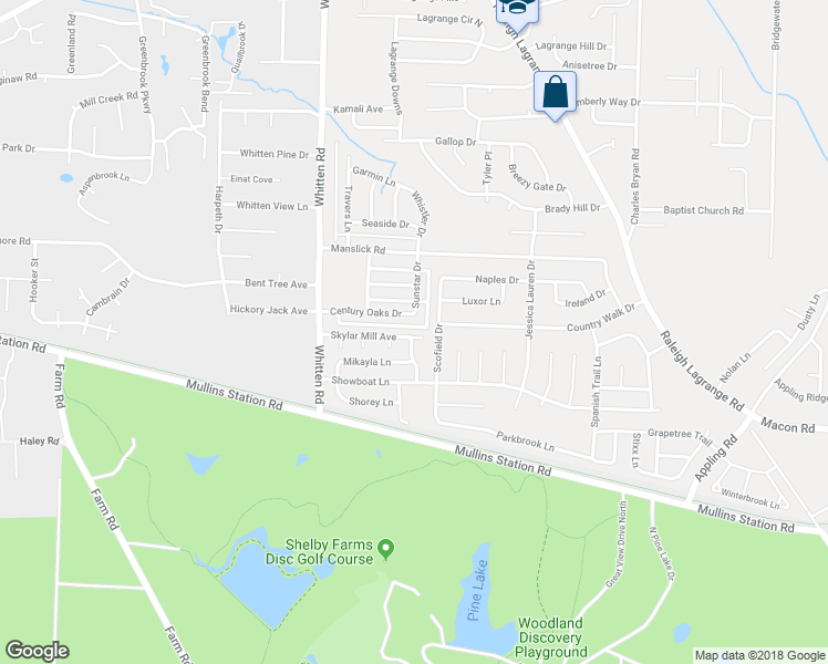 map of restaurants, bars, coffee shops, grocery stores, and more near 6888 Skylar Mill Avenue in Shelby County