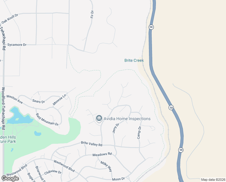 map of restaurants, bars, coffee shops, grocery stores, and more near 22944 Rim Way in Tehachapi