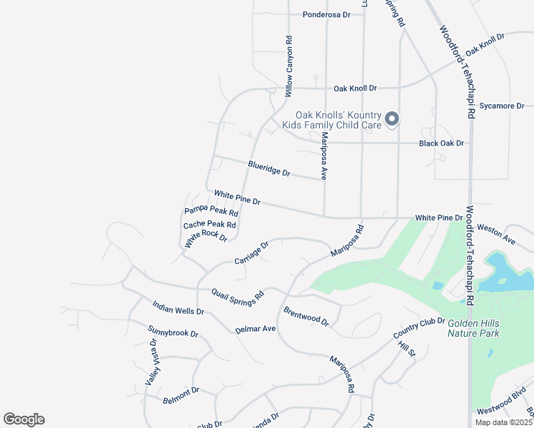 map of restaurants, bars, coffee shops, grocery stores, and more near 21244 White Pine Drive in Tehachapi