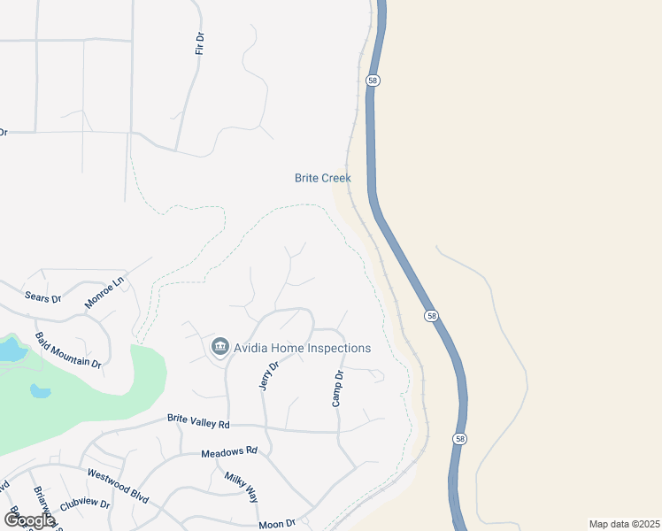 map of restaurants, bars, coffee shops, grocery stores, and more near 19501 Sandy Court in Tehachapi