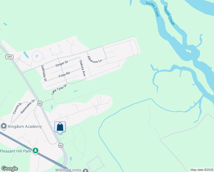 map of restaurants, bars, coffee shops, grocery stores, and more near 269 Lake Tyler Drive in New Bern