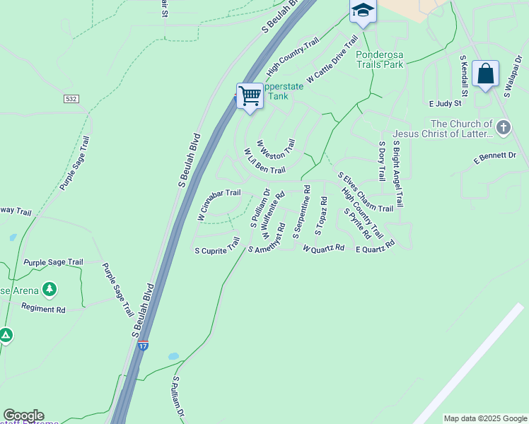 map of restaurants, bars, coffee shops, grocery stores, and more near 457 West Wulfenite Road in Flagstaff