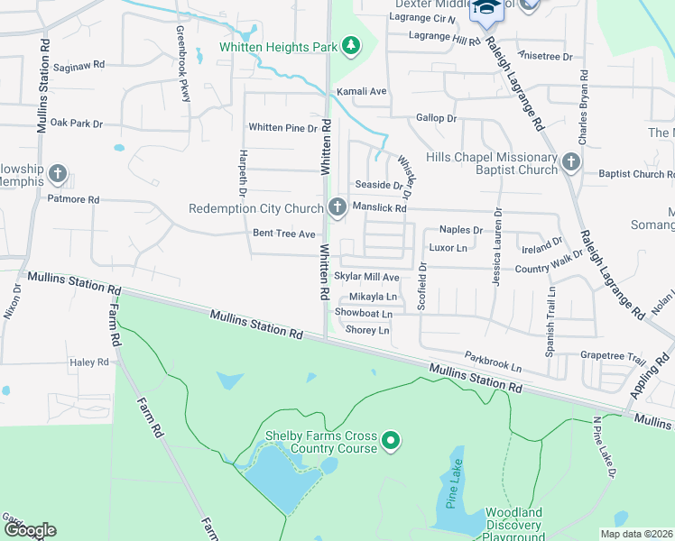 map of restaurants, bars, coffee shops, grocery stores, and more near 6796 Skylar Mill Avenue in Shelby County