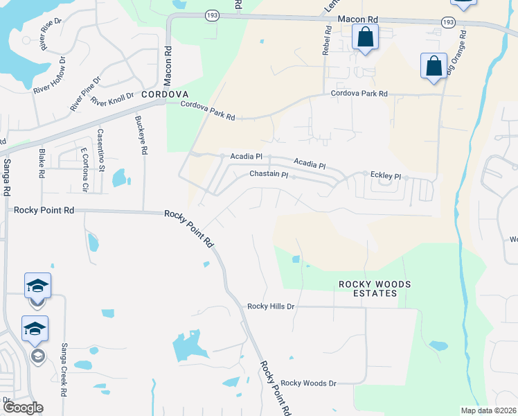 map of restaurants, bars, coffee shops, grocery stores, and more near 1058 Kentshire Cove in Shelby County