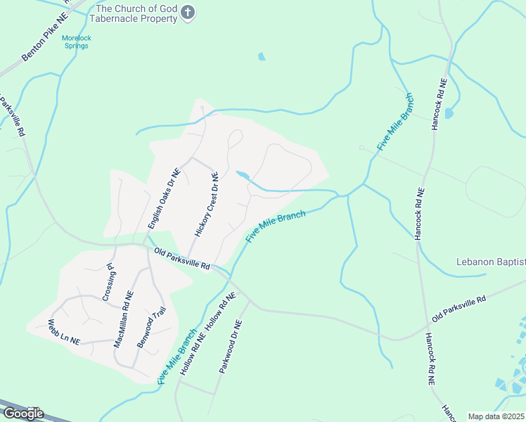 map of restaurants, bars, coffee shops, grocery stores, and more near 573 Willow Creek Cove NE in Cleveland