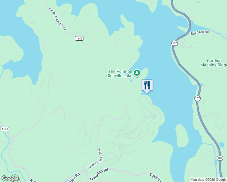 map of restaurants, bars, coffee shops, grocery stores, and more near 809 Fenley Forest Trail in Cashiers
